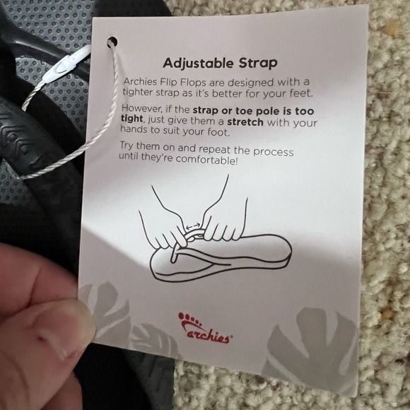 Archies black sandals flip flop thong men’s 6, women’s 7 new NWT - Picture 4 of 6